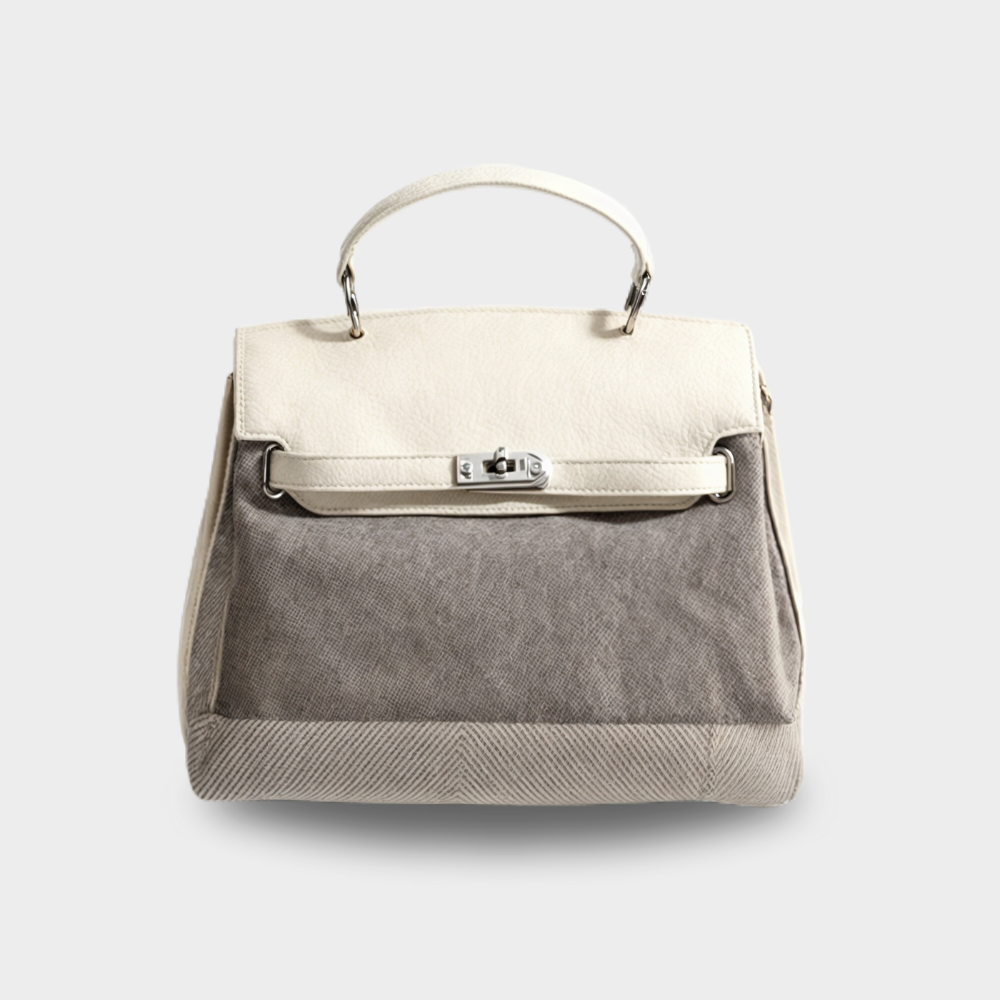 Léa - Canvas Bag in Cowhide
