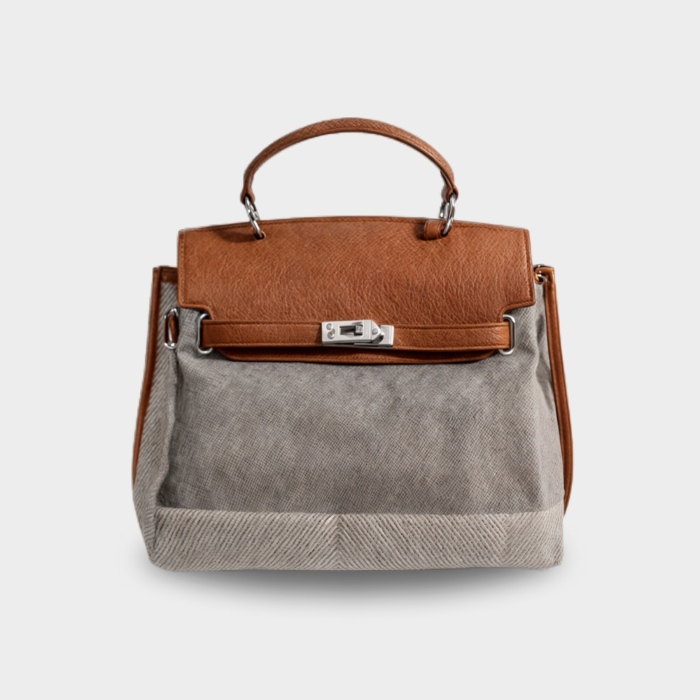 Léa - Canvas Bag in Cowhide
