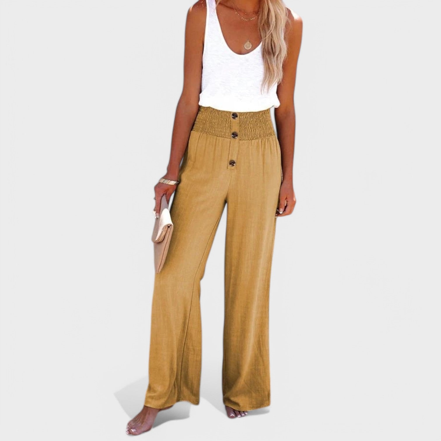 Mariza - Wide Linen Pants for Women